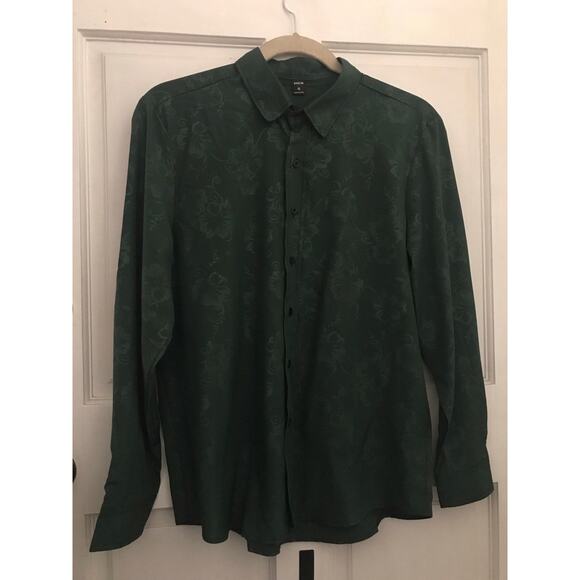 SHEIN Shirt Men”s XL Long Sleeved Green - Picture 2 of 9